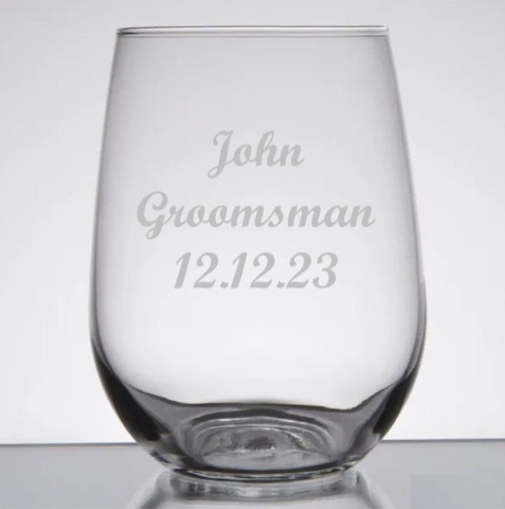 Unique Personalized Custom Stemless Wine Glass Customized Wine Glass Gifts for Men by Groovy Guy