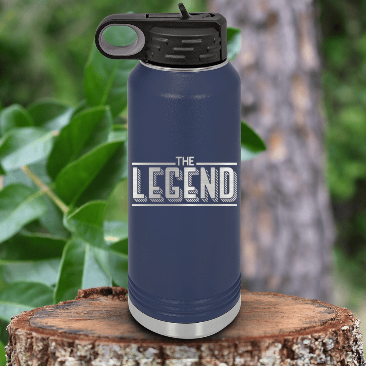 Navy Fathers Day Water Bottle With The Legendary Father Design