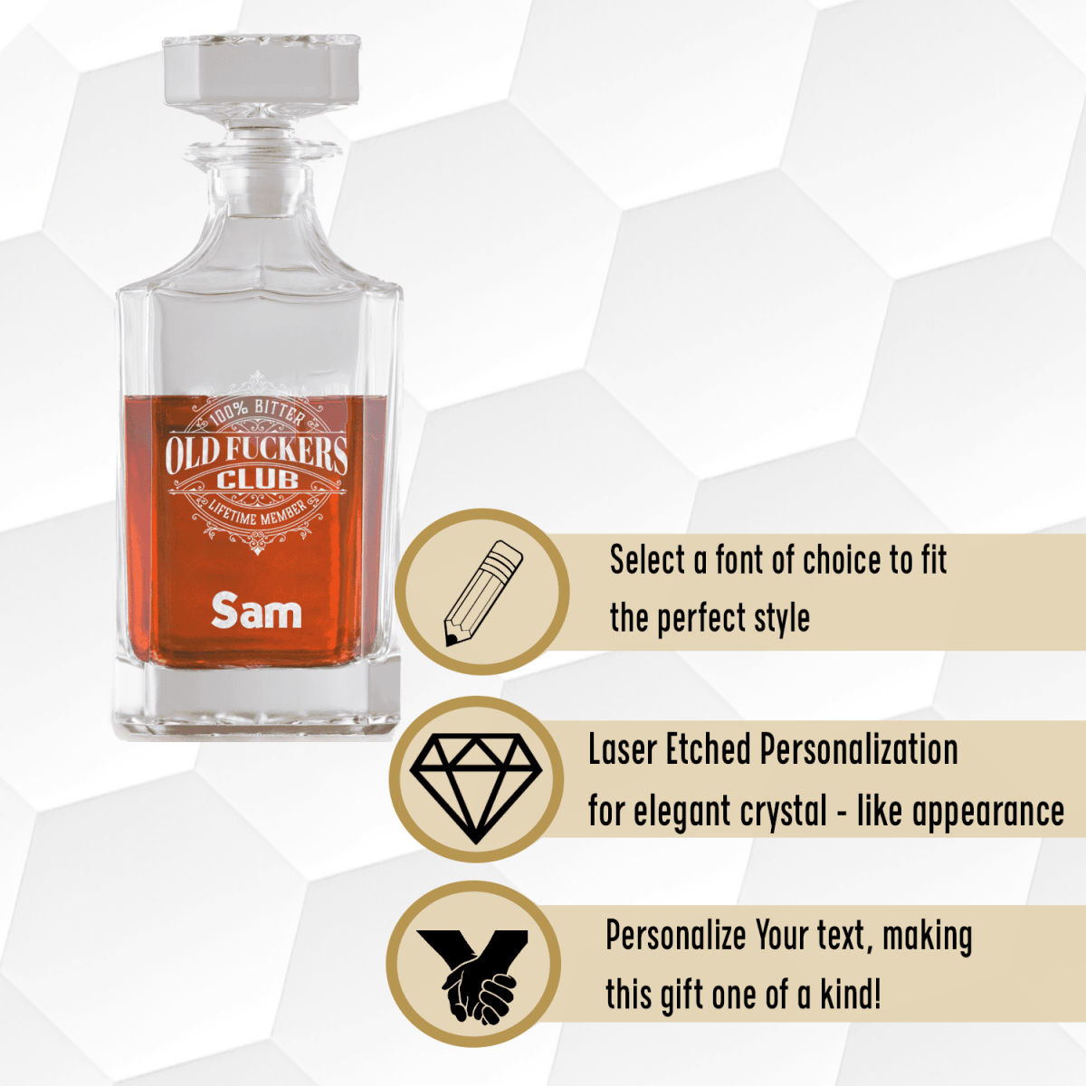 Funny Old Man Whiskey Decanter With The Ofc Club Design