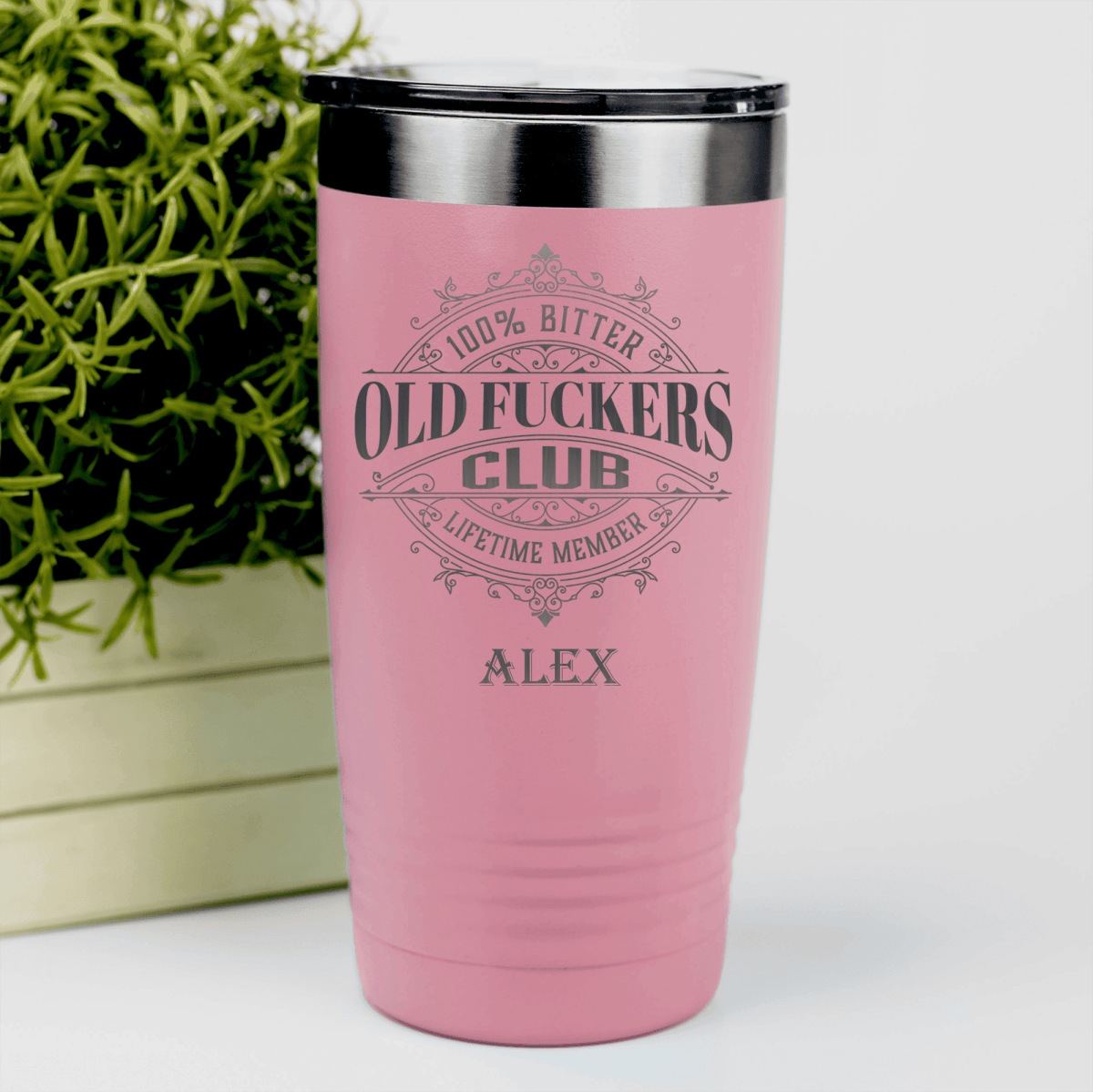 Salmon Funny Old Man Tumbler With The Ofc Club Design