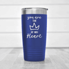 Blue Valentines Day Tumbler With The Queen Of My Heart Design