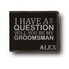 Black Silver Groomsman Bifold Leather Wallet With The Real Proposal Design