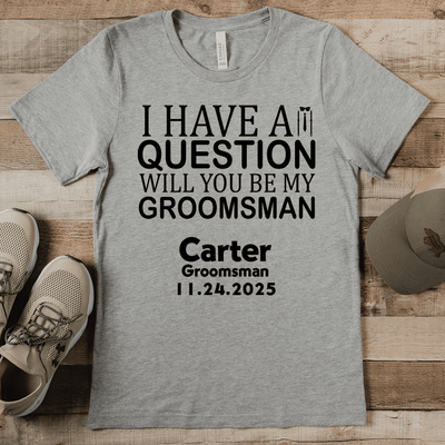 Mens Grey T Shirt with The-Real-Proposal design