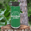 Green Basketball Water Bottle With Total Basketball Fanatic Design