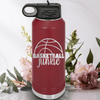Maroon Basketball Water Bottle With Total Basketball Fanatic Design