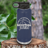 Navy Basketball Water Bottle With Total Basketball Fanatic Design