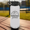 White Basketball Water Bottle With Total Basketball Fanatic Design