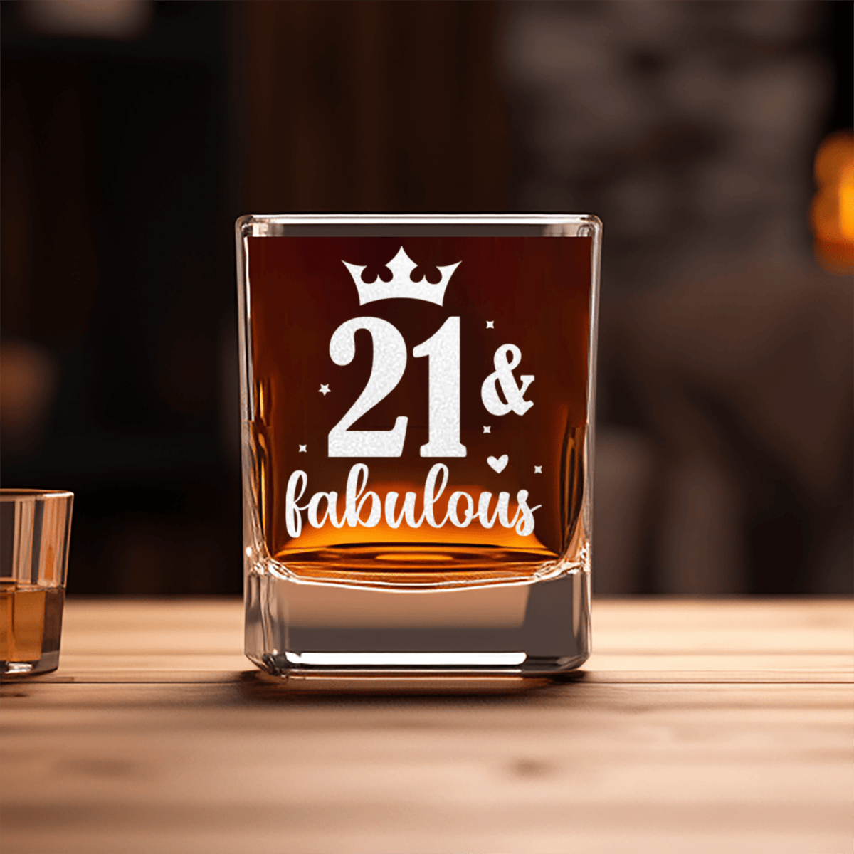 Twenty One And Fabulous Crown Square Shotglass
