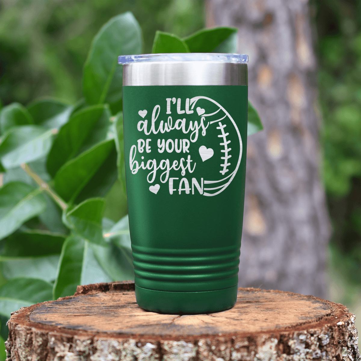 Green football tumbler Unwavering Football Support