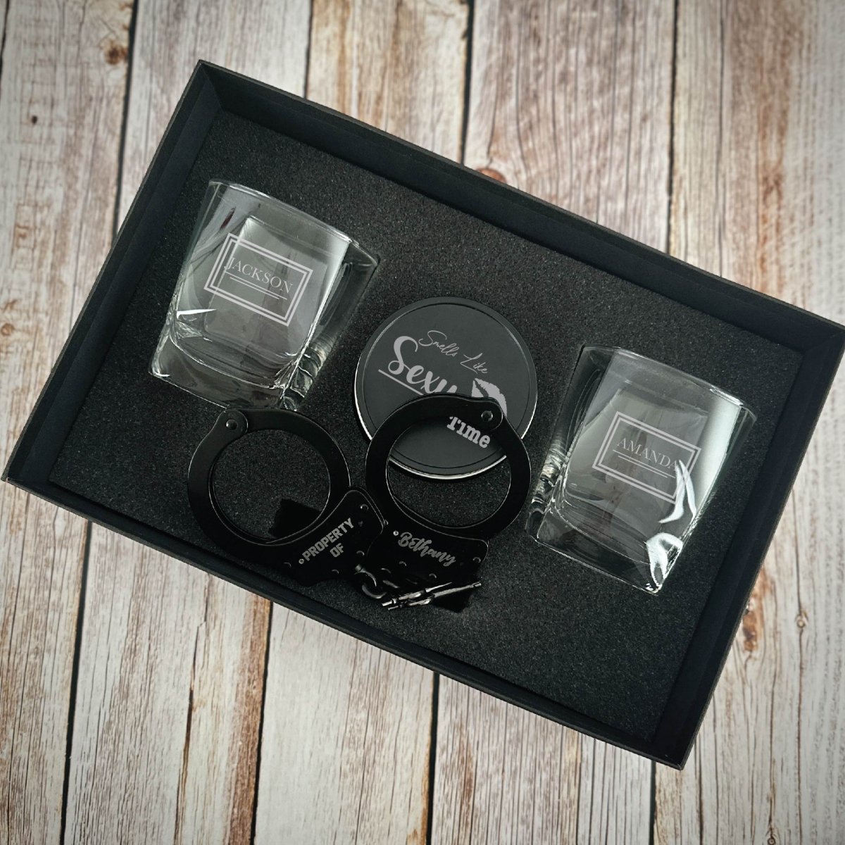 Unique Personalized Whiskey & Frisky Custom Gift Set Customized Valentines Gifts for Men by Groovy Guy