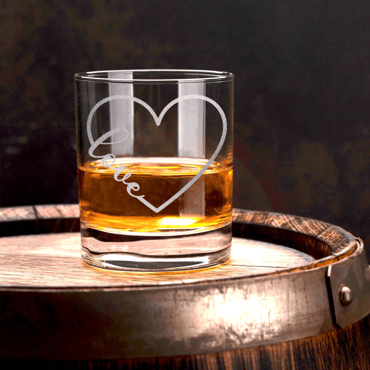 Valentines Heart Whiskey Glass