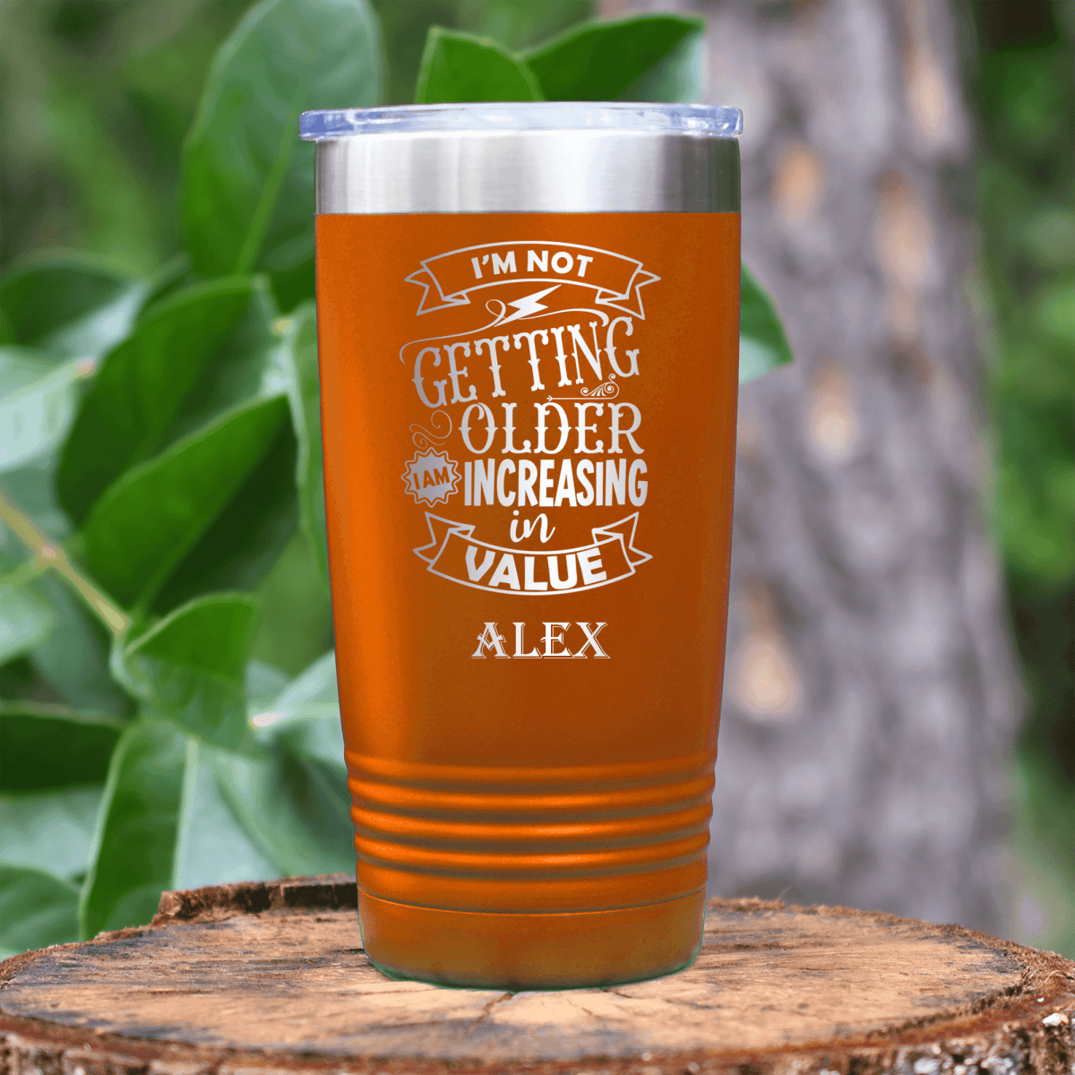 Orange Funny Old Man Tumbler With Value Rising Design