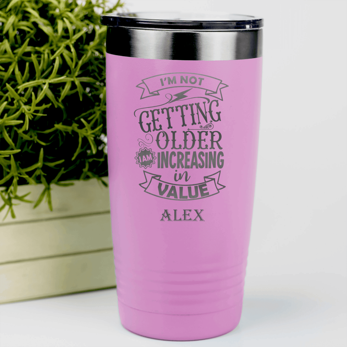 Pink Funny Old Man Tumbler With Value Rising Design