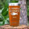 Orange Fishing Tumbler With Weekend Hooker Design
