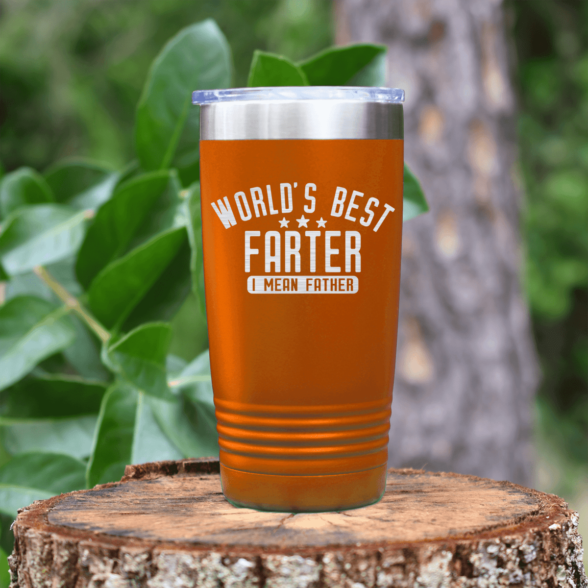 Orange fathers day tumbler Worlds Best Farter