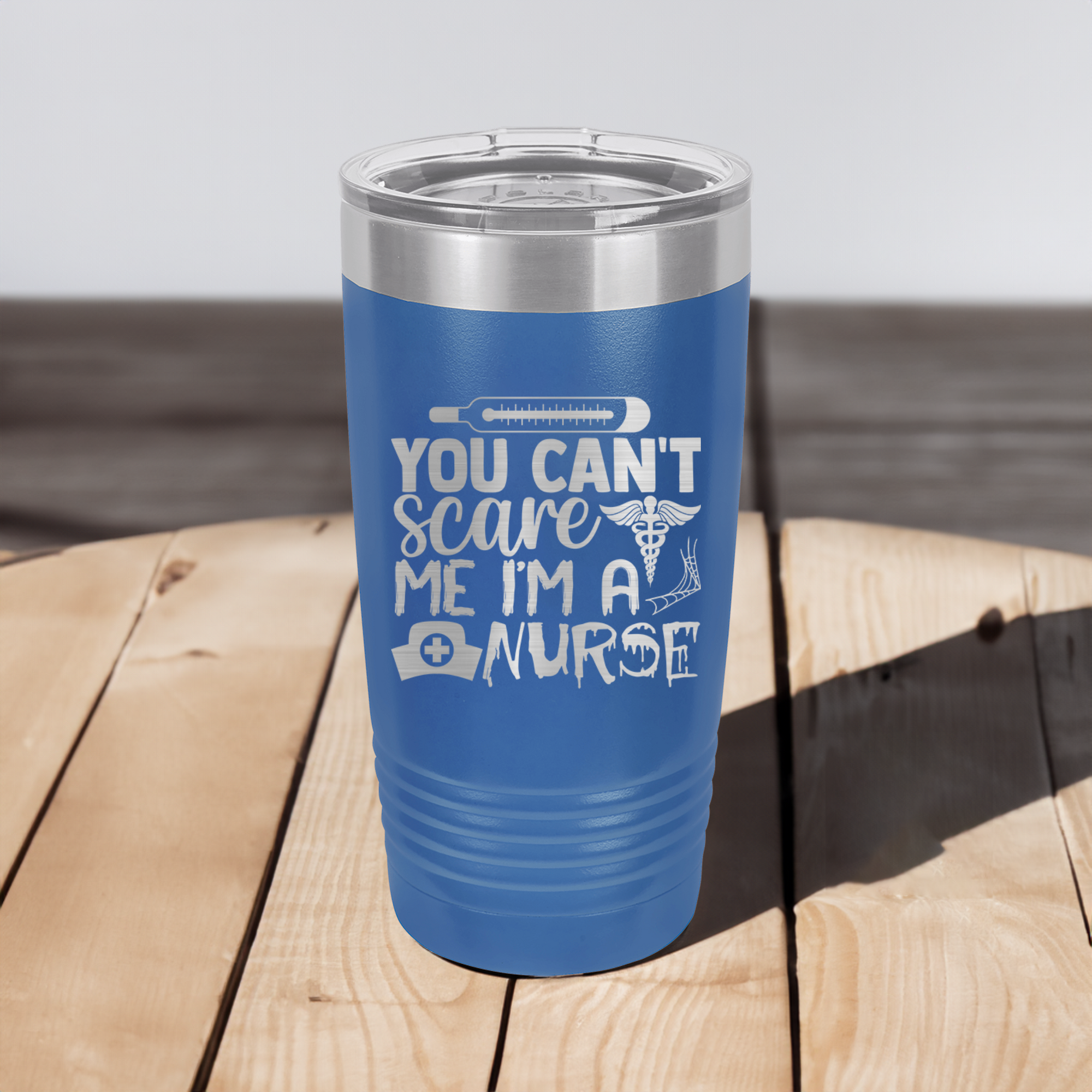 Funny You Dont Scare Me Im A Nurse Ringed Tumbler