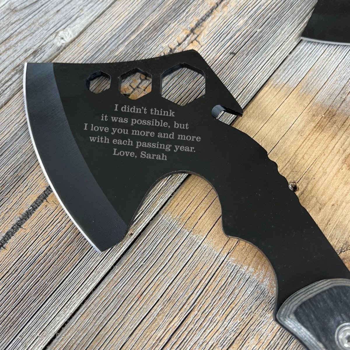 Unique Personalized Sentimental Engraved Axe of Love Customized Anniversary Gifts for Men by Groovy Guy