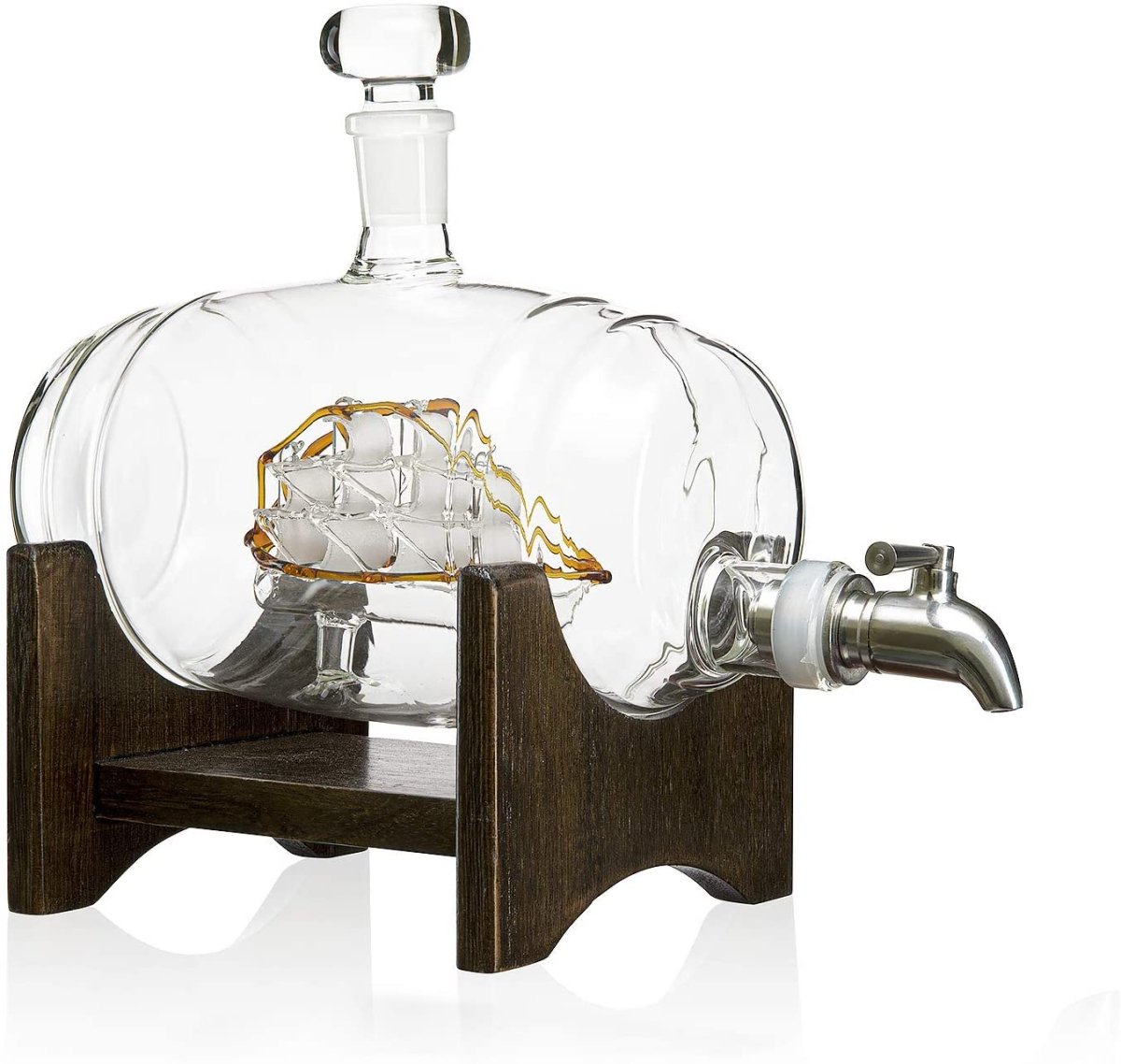Unique Personalized Ship in a Barrel Decanter Set Customized Gifts for Men by Groovy Guy