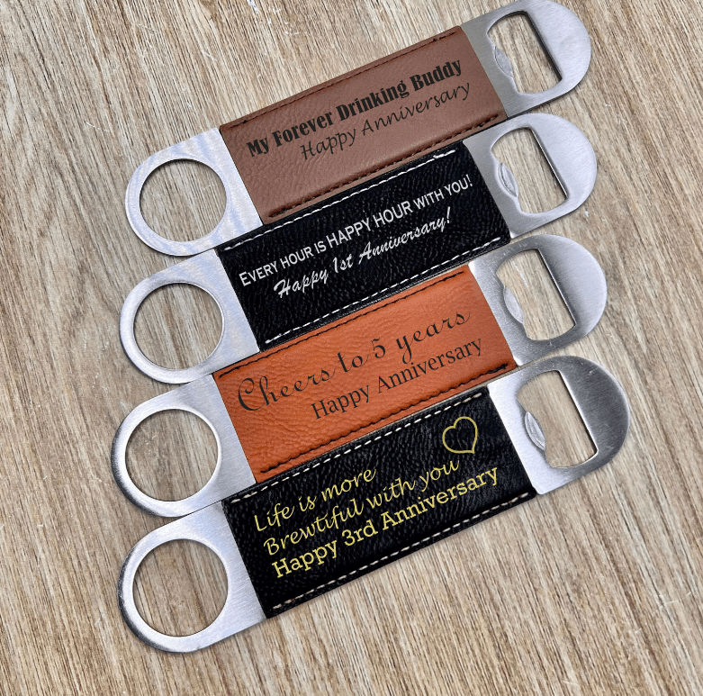 Unique Personalized Cheers To The Years Opener Customized Anniversary Gifts for Men by Groovy Guy
