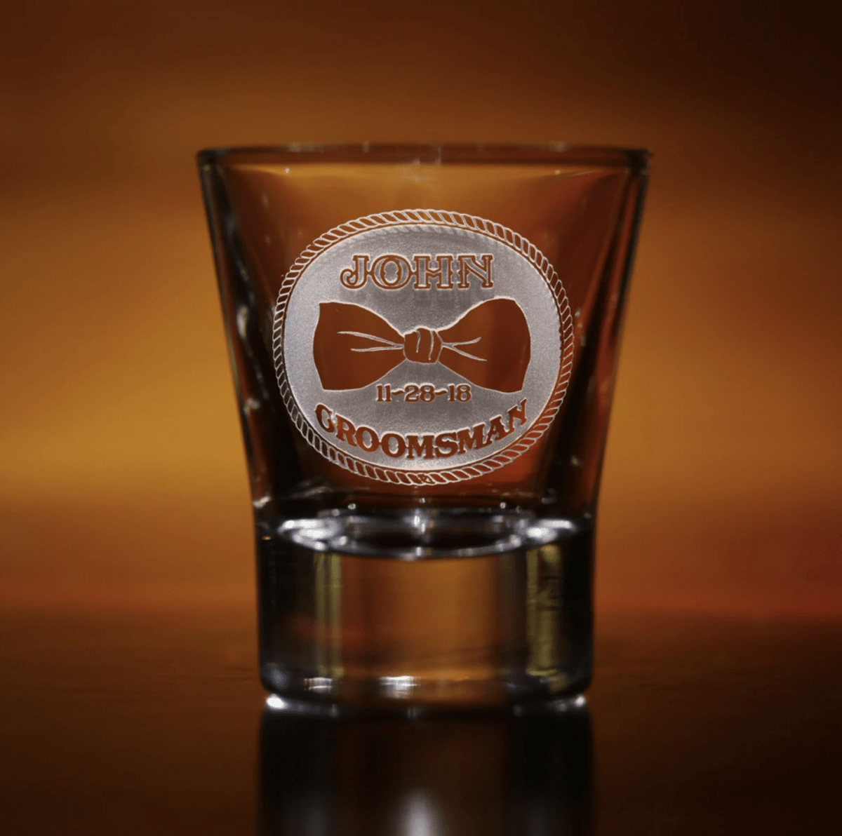 Bowtie Groomsman Shot Glass