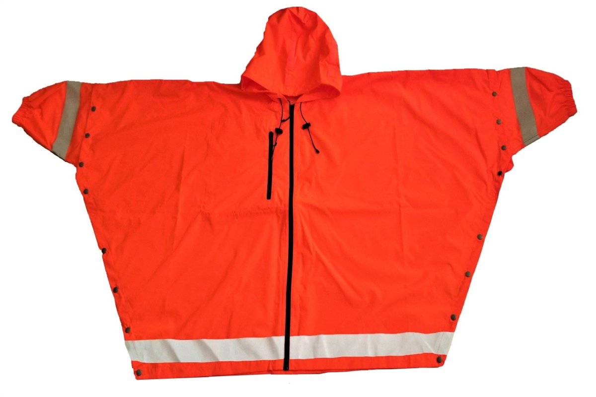 Unique Personalized Orange Unisex Hybrid Rain Jacket w/ Reflective Strips Customized Gifts for Men by Groovy Guy
