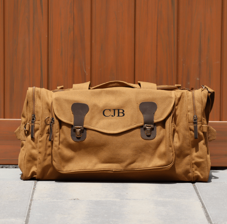 Unique Personalized Monogram Duffle Bag Customized Graduation Gifts for Men by Groovy Guy