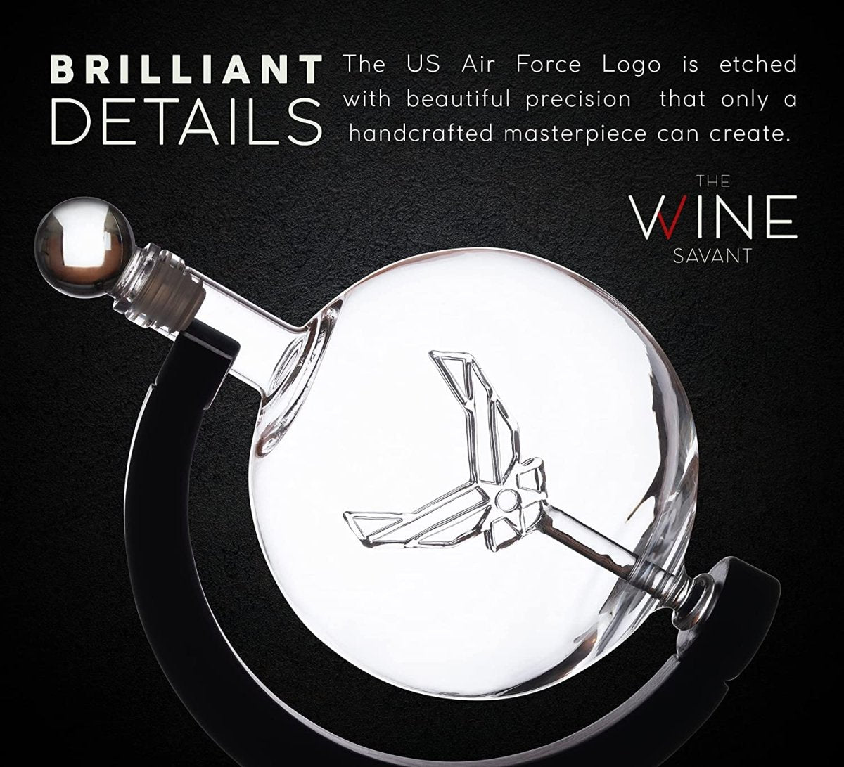 Unique Personalized Airforce Whiskey Decanter Set Customized Decanter Set Gifts for Men by Groovy Guy