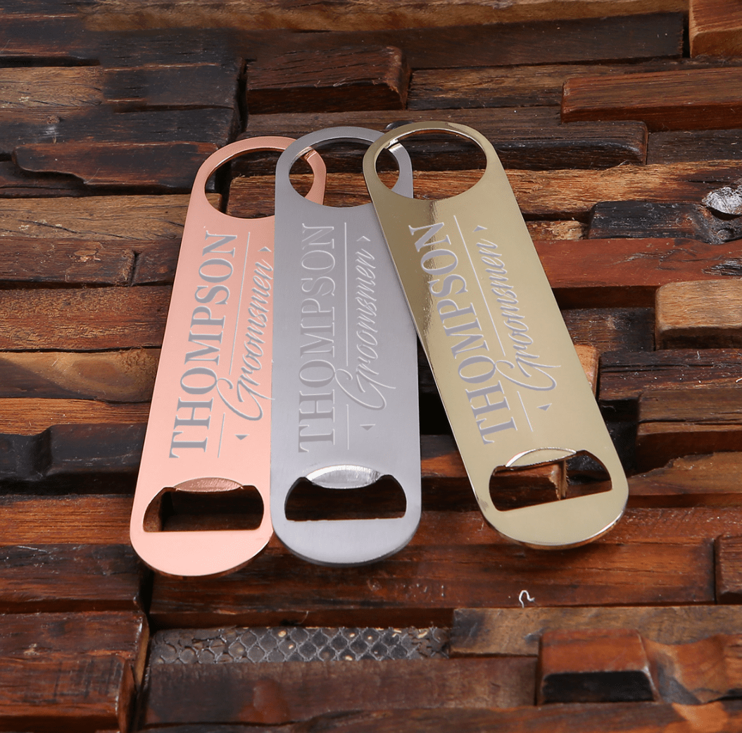 Unique Personalized Simply Sleek Customized Bottle Openers Gifts for Men by Groovy Guy