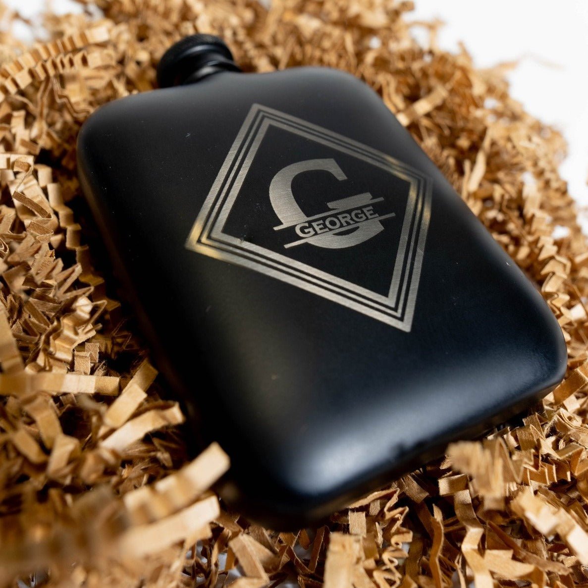 Black Custom Engraved Flask