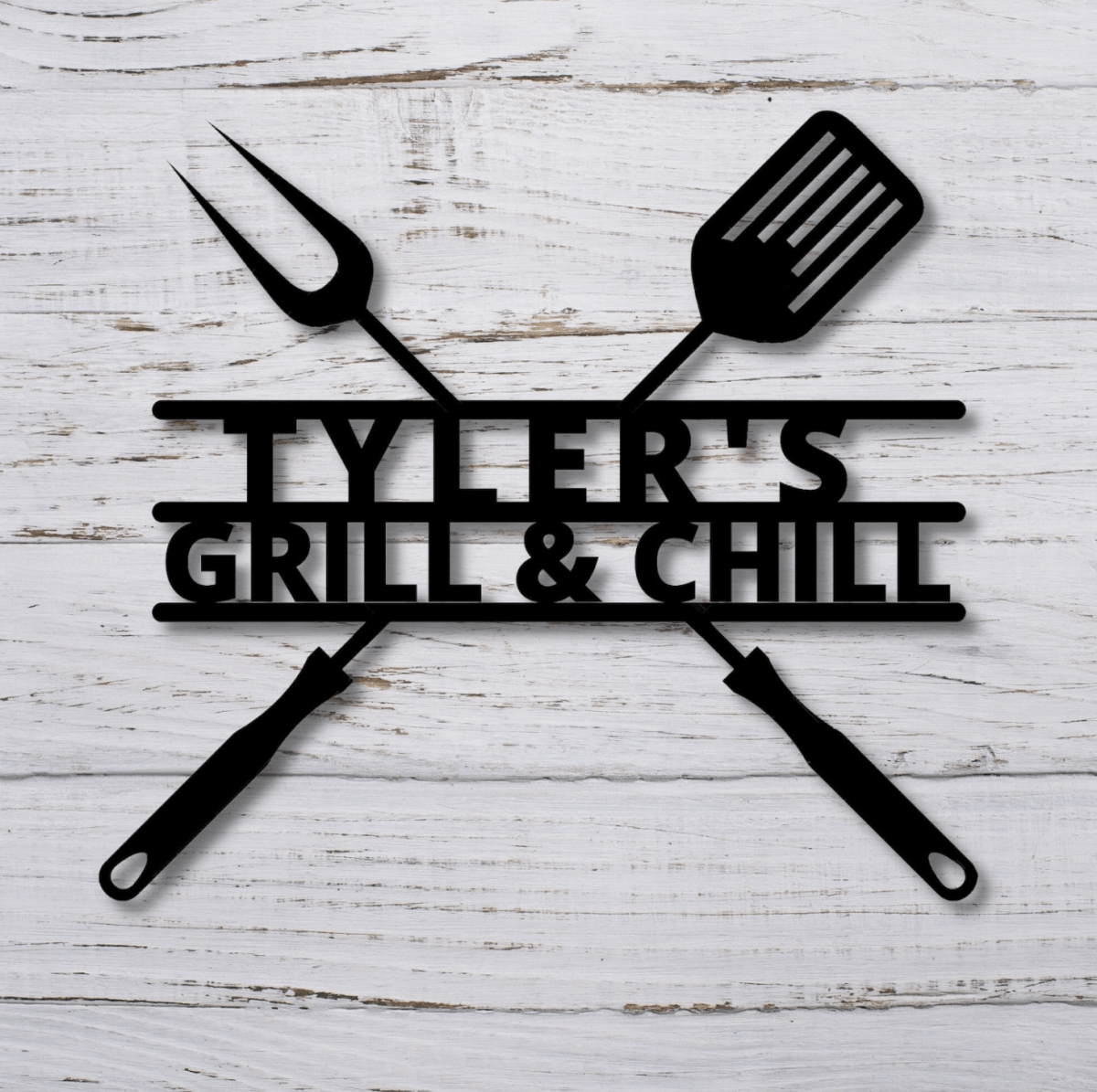 Custom Personalized Metal Grill & Chill Sign