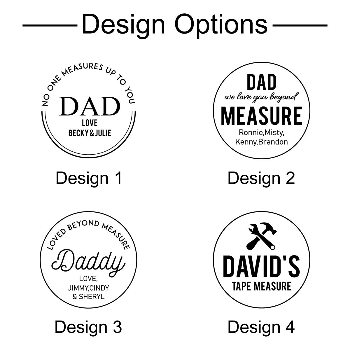 Unique Personalized Dads Tape Measure Customized Tools Gifts for Men by Groovy Guy