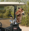 Giraffe golf head cover on golf club