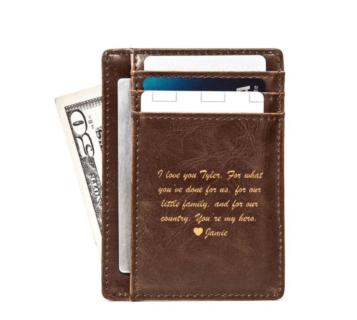 Unique Personalized Trim and Slim Customized Wallet Gifts for Men by Groovy Guy