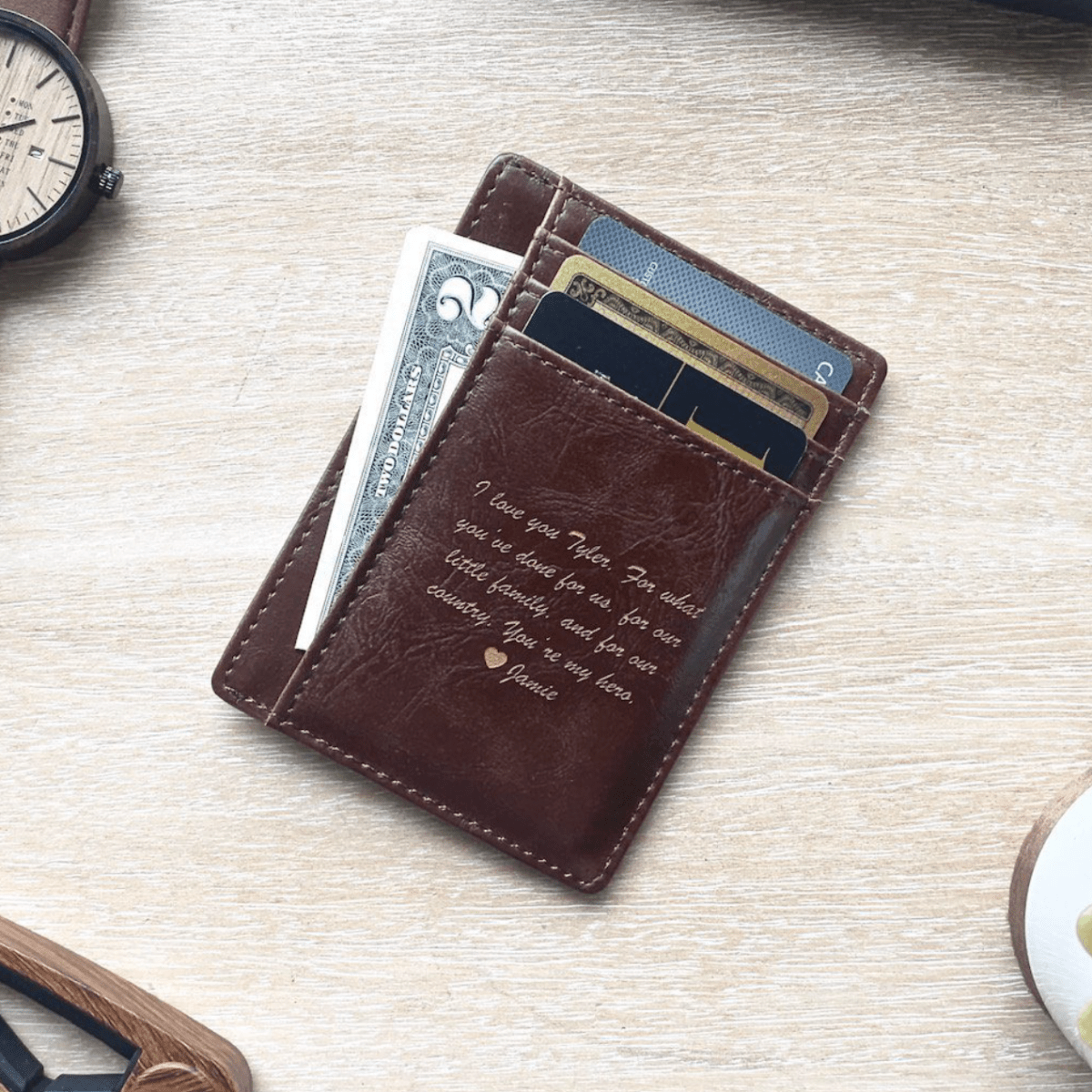 Unique Personalized Trim and Slim Customized Wallet Gifts for Men by Groovy Guy