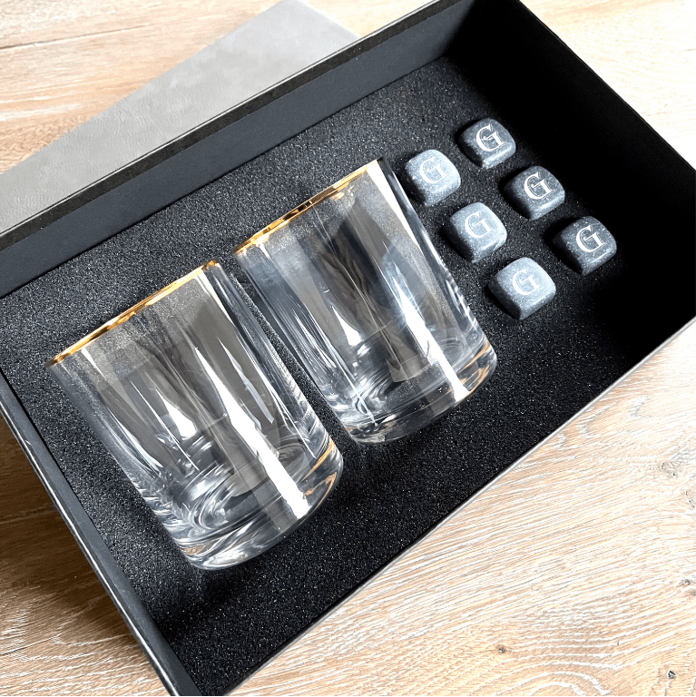 Unique Personalized Golden Groomsmen Gift Set Customized Whiskey Gifts for Men by Groovy Guy
