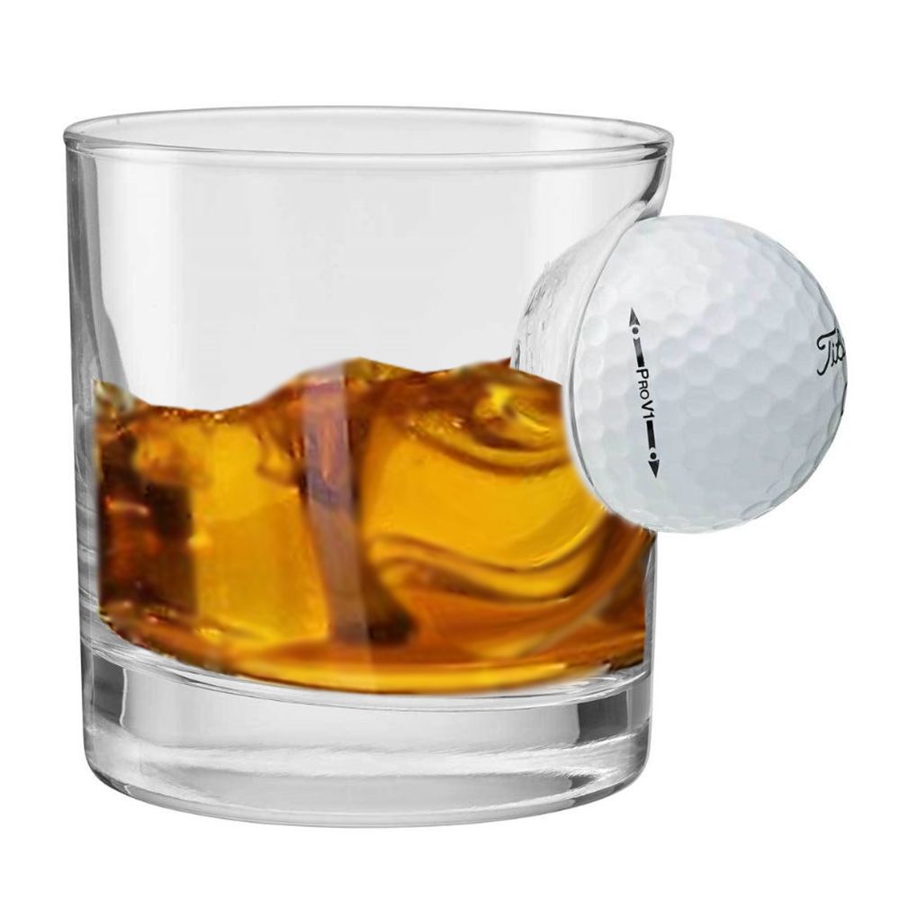 Unique Personalized Golf Ball Rocks Glass Customized Whiskey Glass Gifts for Men by Groovy Guy