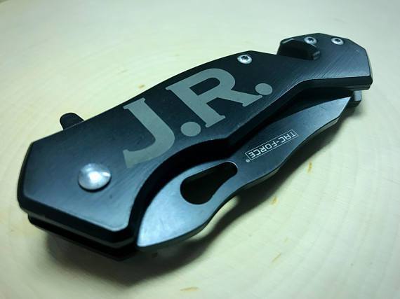 Personalized Black Spring Assisted Knife