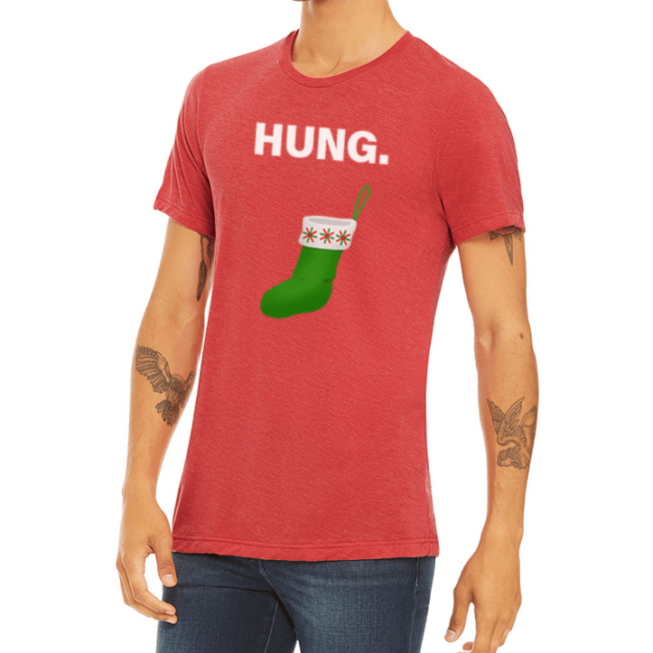 Unique Personalized Hung and Jolly Christmas Shirt Customized shirts Gifts for Men by Groovy Guy