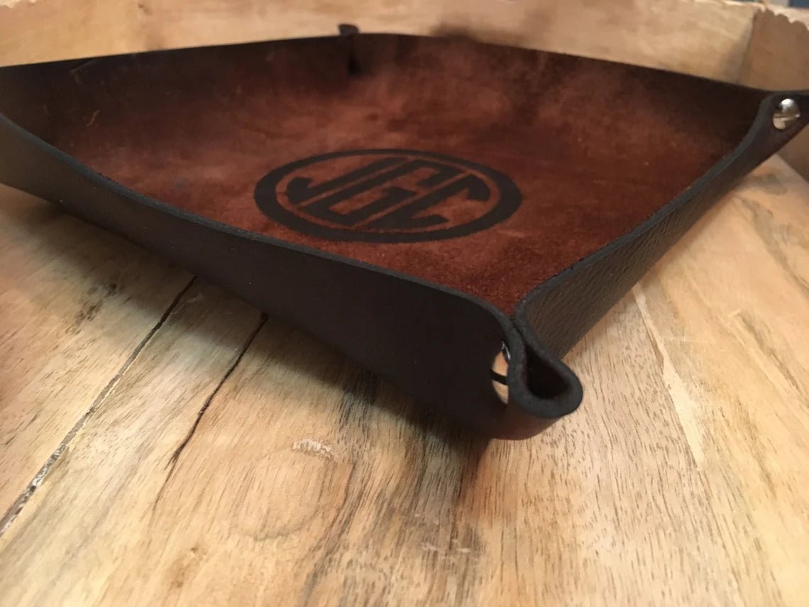 Unique Personalized Monogrammed Valet Tray For Men Customized Anniversary Gifts for Men by Groovy Guy