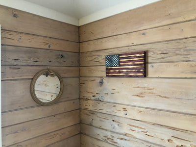Rustic Wooden American Flag