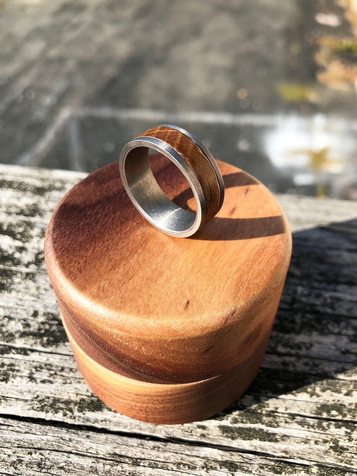 Unique Personalized Tungsten and Barrel Wood Ring Customized Ring Gifts for Men by Groovy Guy