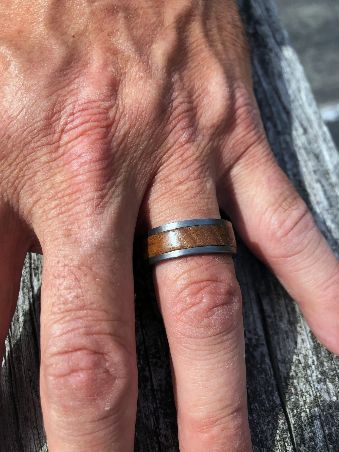 Unique Personalized Tungsten and Barrel Wood Ring Customized Ring Gifts for Men by Groovy Guy
