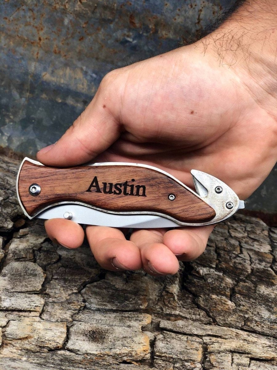 Unique Personalized Camp Ranger Customized Knives Gifts for Men by Groovy Guy