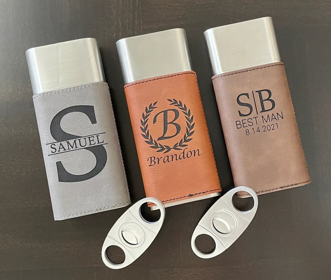 Unique Personalized Cigar Carry Along Customized Cigar Case Gifts for Men by Groovy Guy