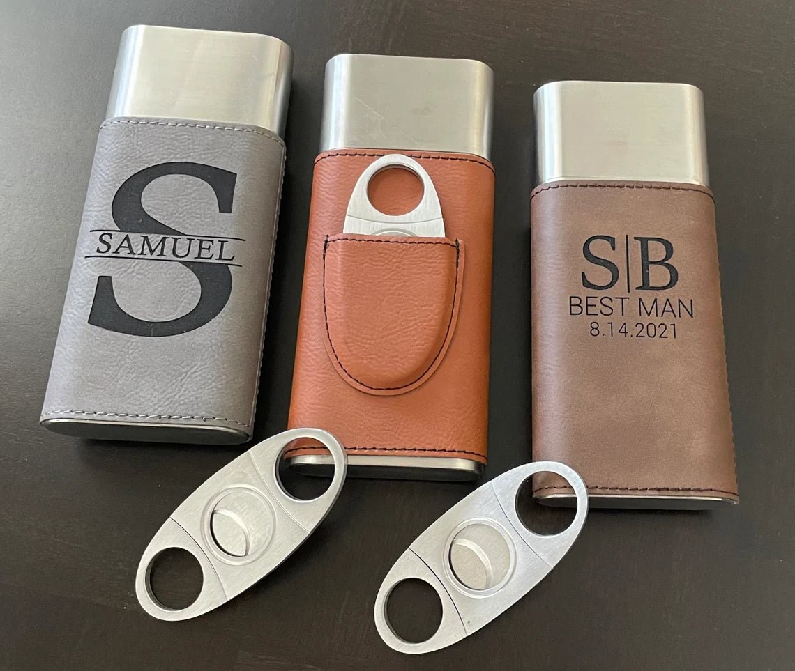 Unique Personalized Cigar Carry Along Customized Cigar Case Gifts for Men by Groovy Guy