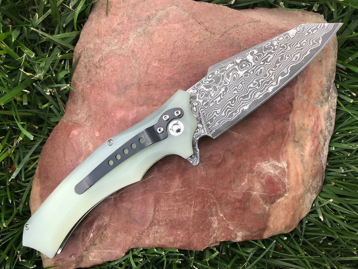 Unique Personalized Damascus Bodyguard Customized Knives Gifts for Men by Groovy Guy