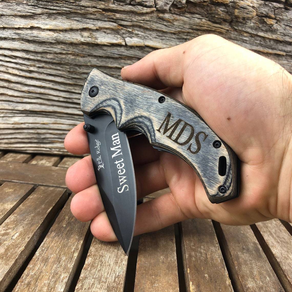 Unique Personalized Camo Carver Customized Knife Gifts for Men by Groovy Guy