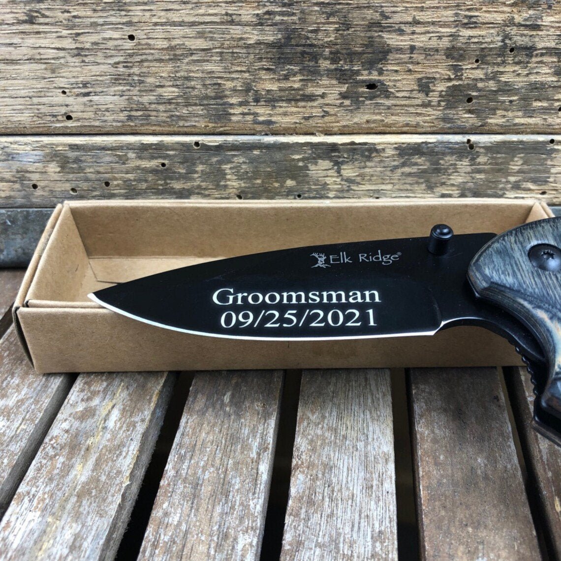 Unique Personalized Camo Carver Customized Knife Gifts for Men by Groovy Guy