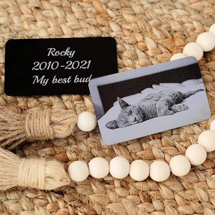Engraved Picture Wallet Insert with Custom Photo and Message