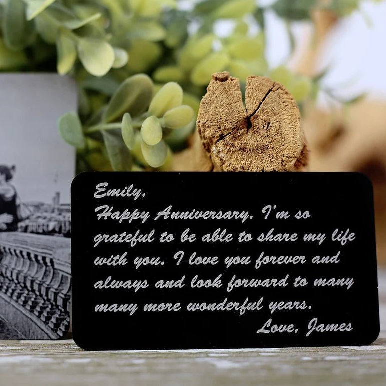 Unique Personalized Sentimental Engraved Picture Wallet Insert Card Customized Anniversary Gifts for Men by Groovy Guy
